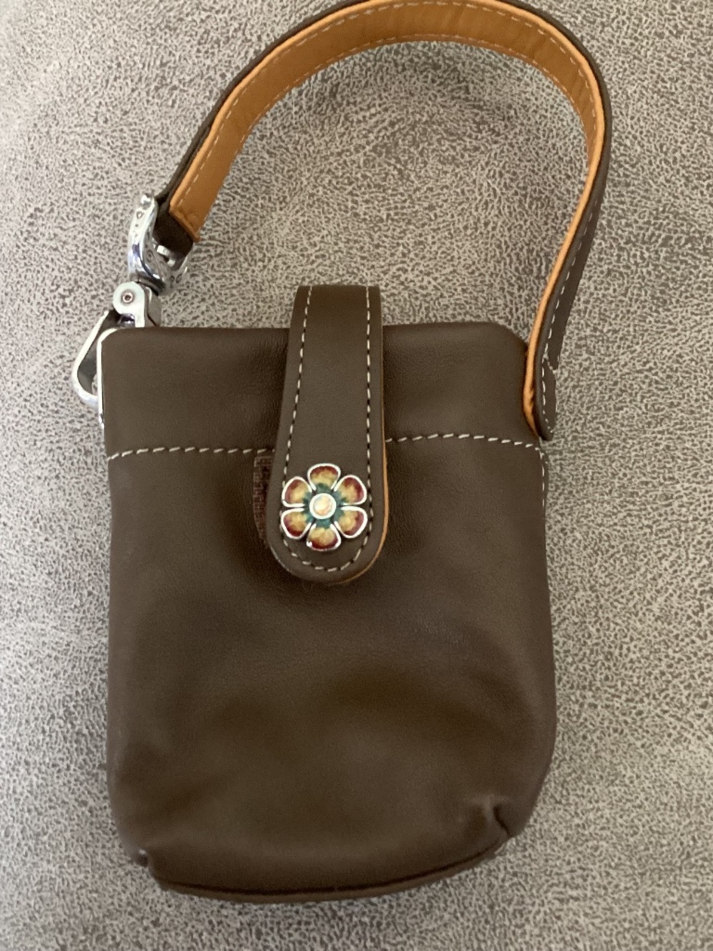 Brighton Tan leather wristlet coin purse bag new no tag